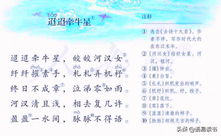 迢迢牵牛星原文及翻译（迢迢牵牛星古诗赏析） 第1张