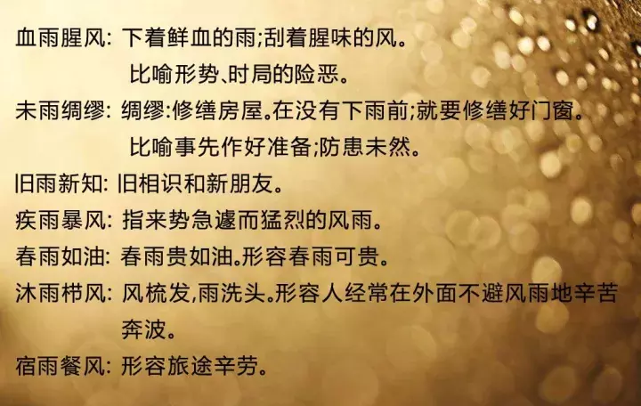 关于雨的成语（描写雨的唯美词语） 第9张