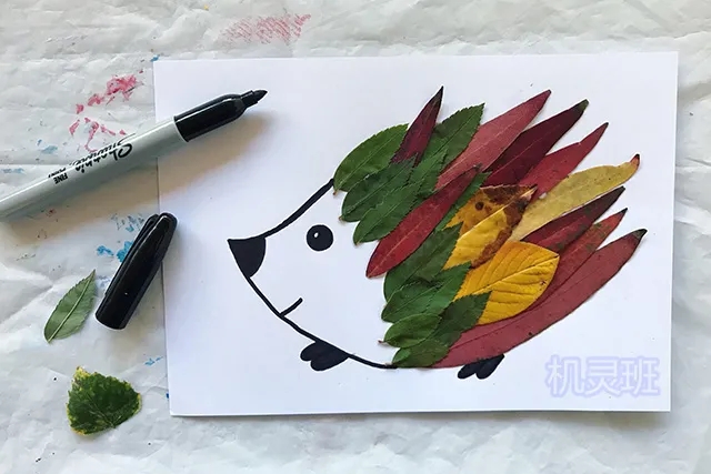 幼儿园手工：简单树叶贴画的三种常见制作方法(步骤图解) 第7张