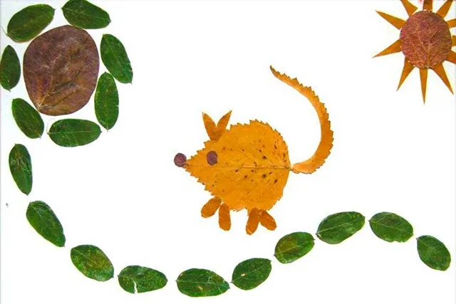 幼儿园手工：简单树叶贴画的三种常见制作方法(步骤图解) 第13张