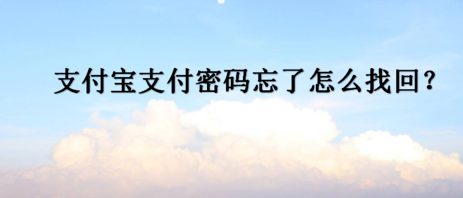 支付宝支付密码忘了怎么办 第1张