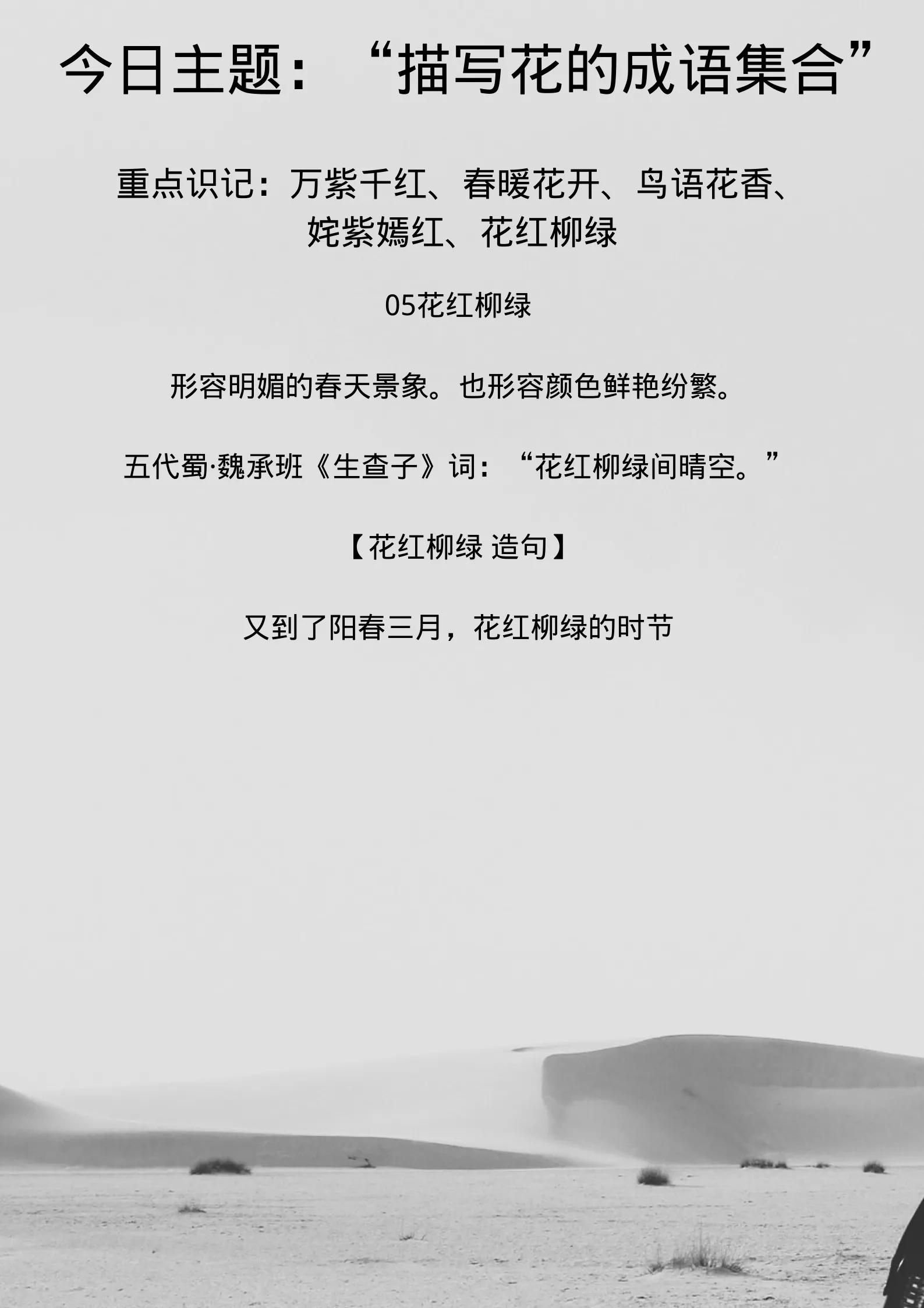 含有花的四字词语有哪些（花有关的四字词语） 第5张