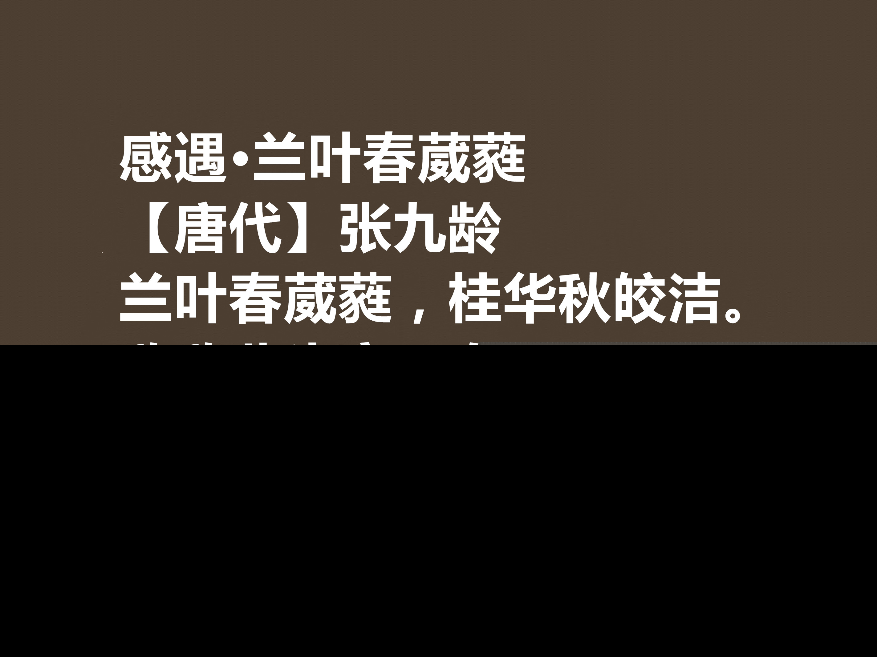 张九龄的诗有哪些（张九龄的诗歌作品鉴赏） 第11张
