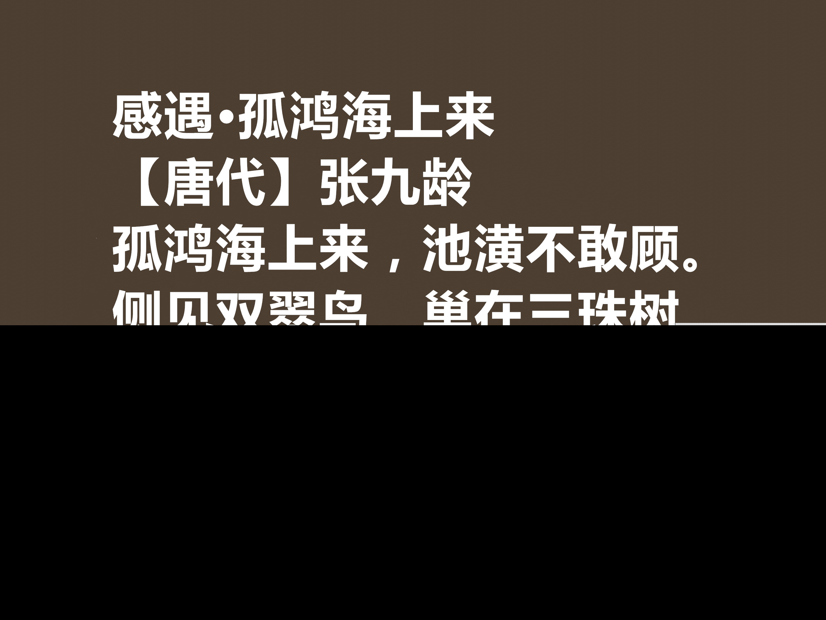 张九龄的诗有哪些（张九龄的诗歌作品鉴赏） 第15张