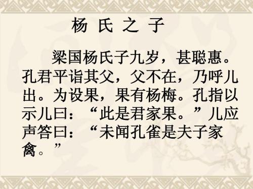 杨氏之子文言文翻译（杨氏之子的译文和道理） 第9张