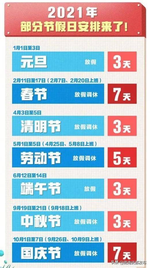 国家规定的节假日有哪些（2022年法定节假日最新调整） 第3张