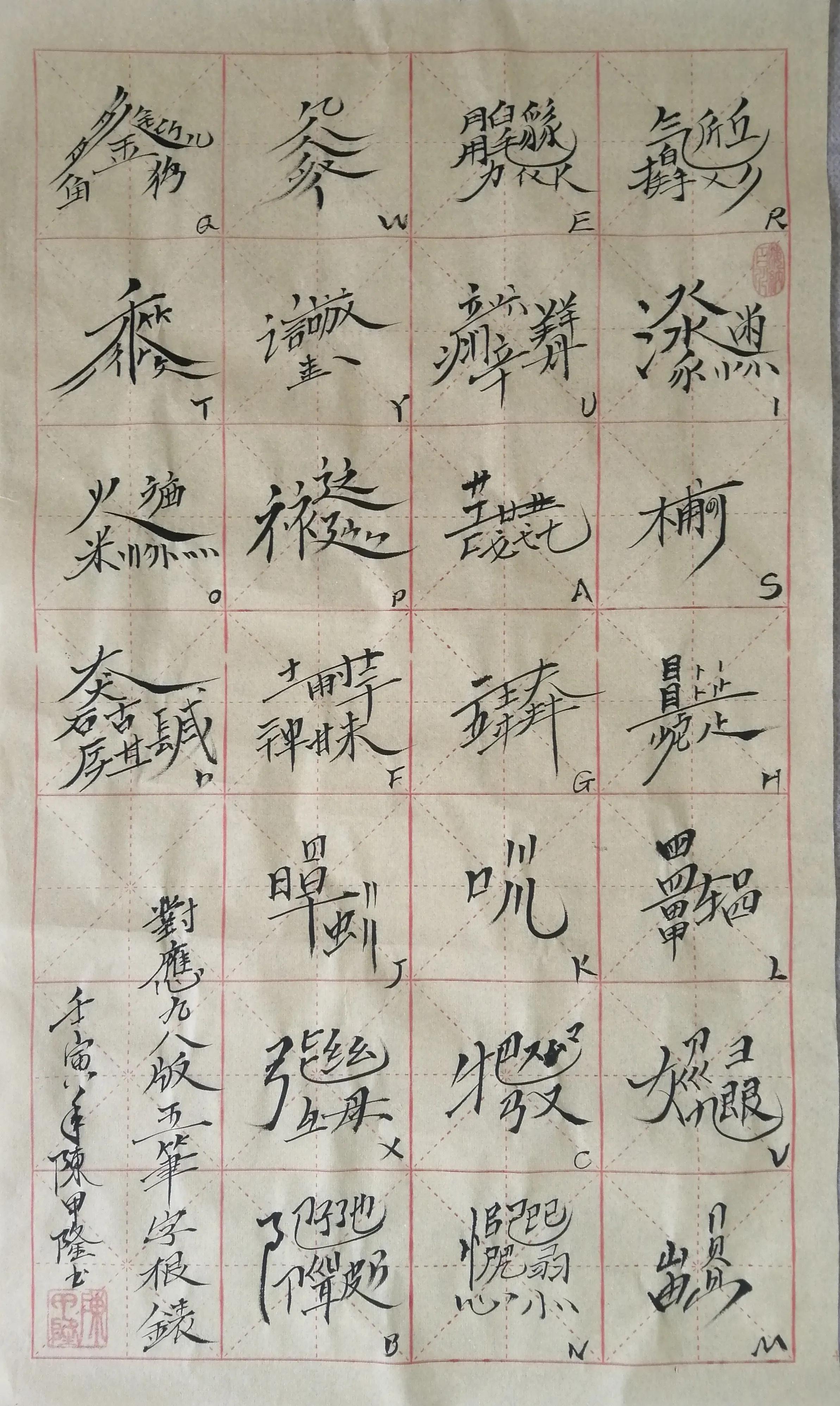 五笔字根表键盘图怎么背（五笔字型字根书写助记忆） 第15张
