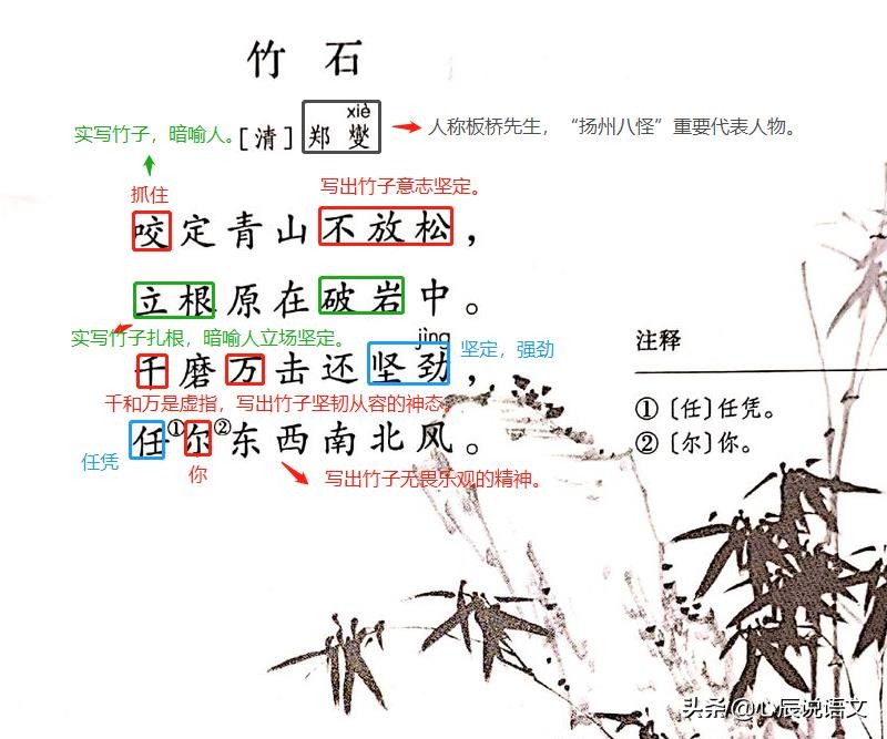 竹石原文及翻译（竹石古诗的意思解释） 第1张