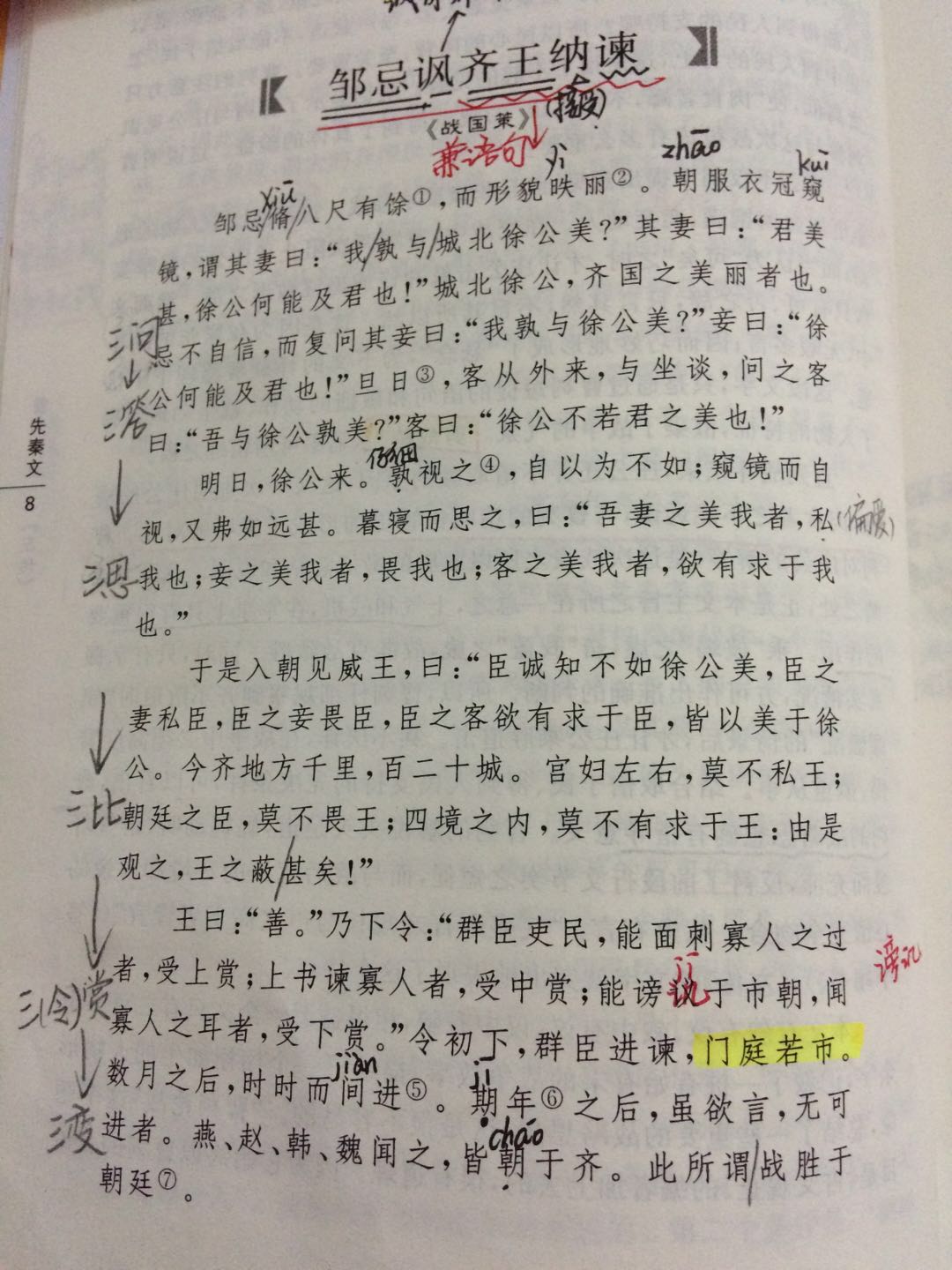 邹忌讽齐王纳谏翻译及原文（文言文内容及解释启示） 第5张