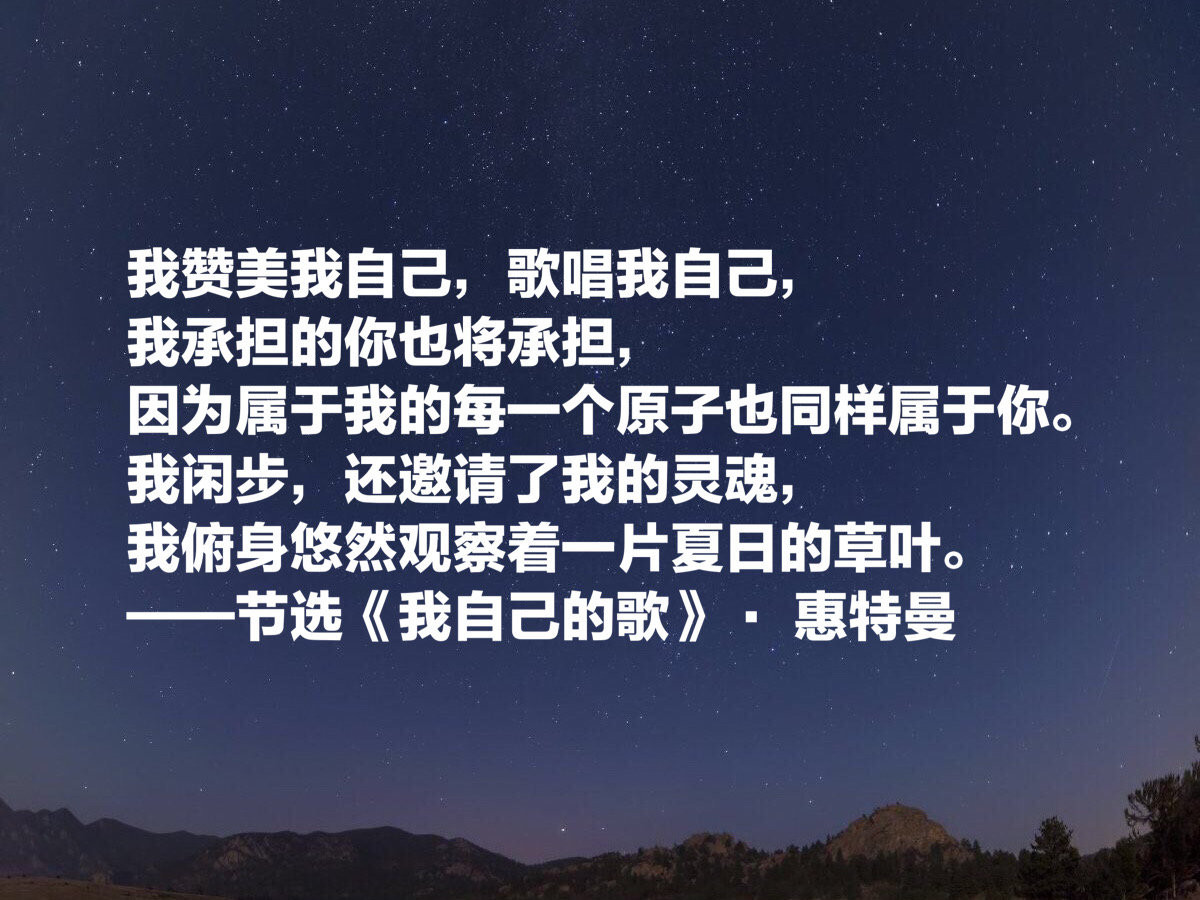 惠特曼的诗歌原文（惠特曼经典诗词欣赏） 第21张
