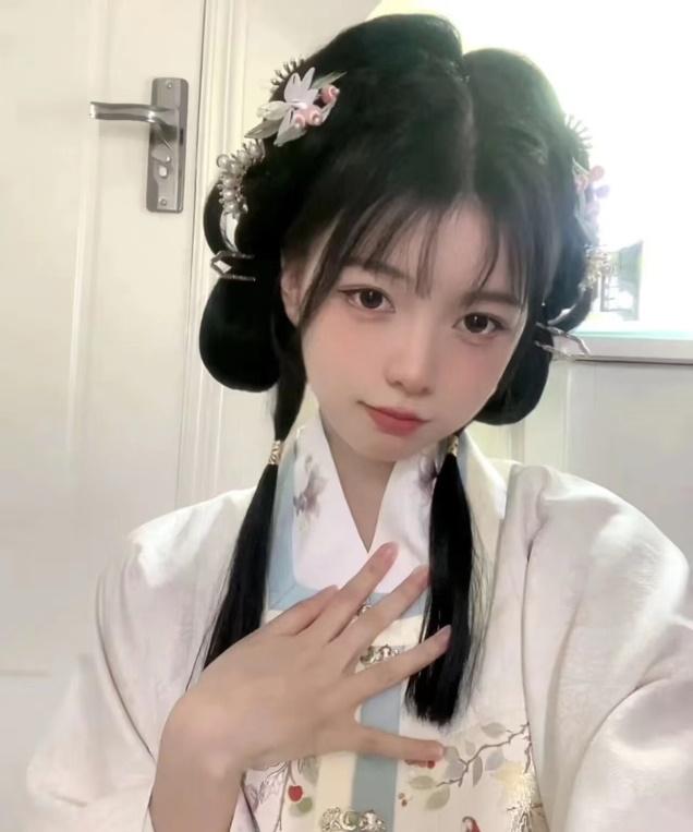 半扎半散古风发型（汉服的搭配妆发有多惊艳） 第3张