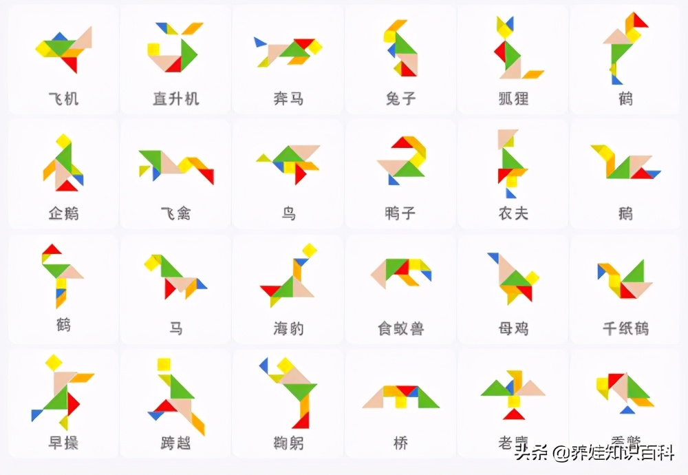 七巧板有几种图形？答案可能出乎意料，因为七巧板只有三种图形 第13张