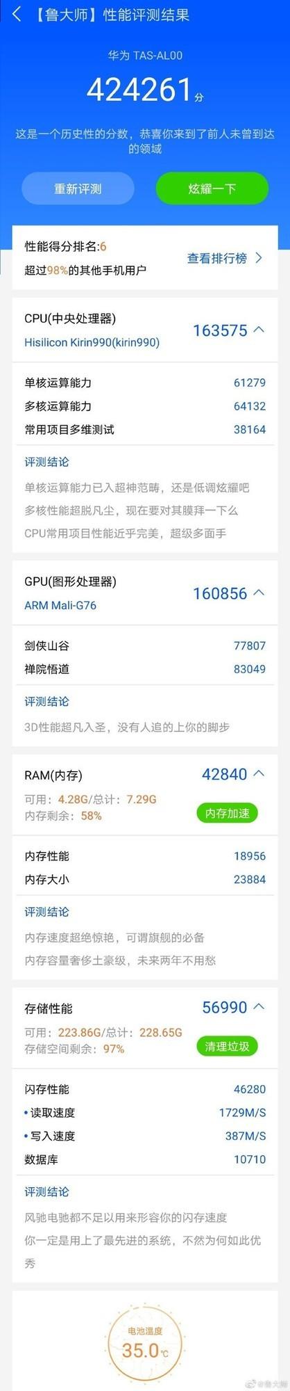 麒麟990跑分多少（麒麟990跑分详情） 第1张