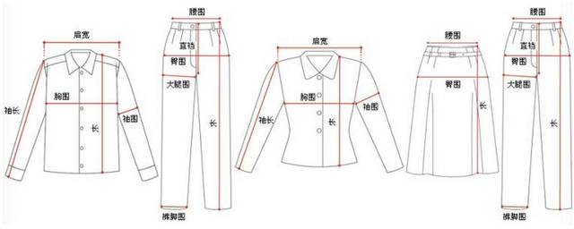 衣服尺码对照表参考手册 第3张