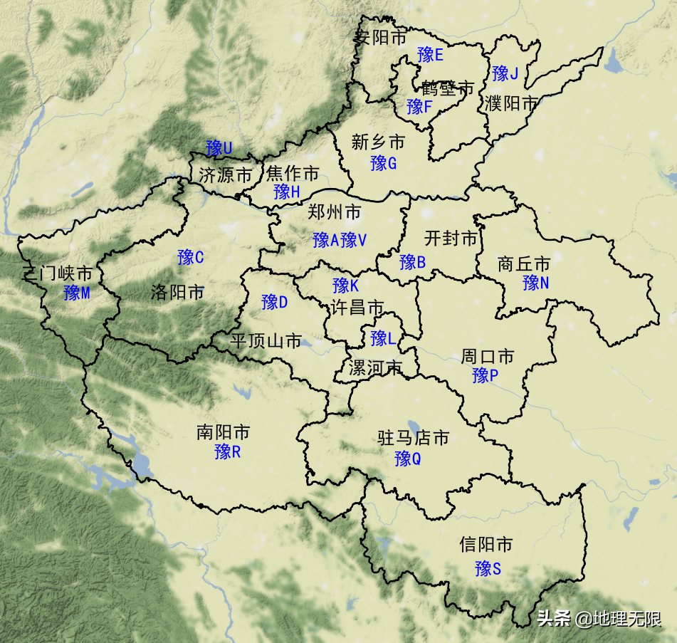 河南省车牌号首字母分布地图 第1张